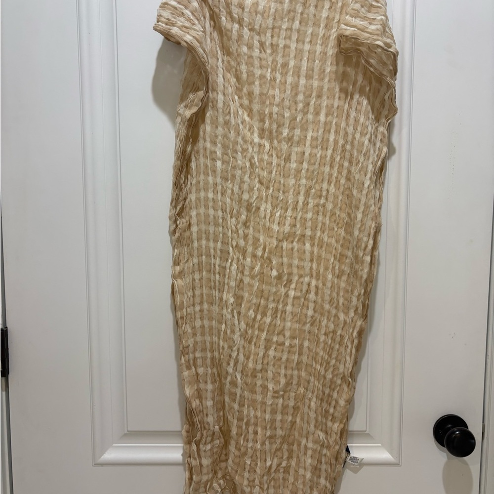 Striped Tan and Cream Scarf